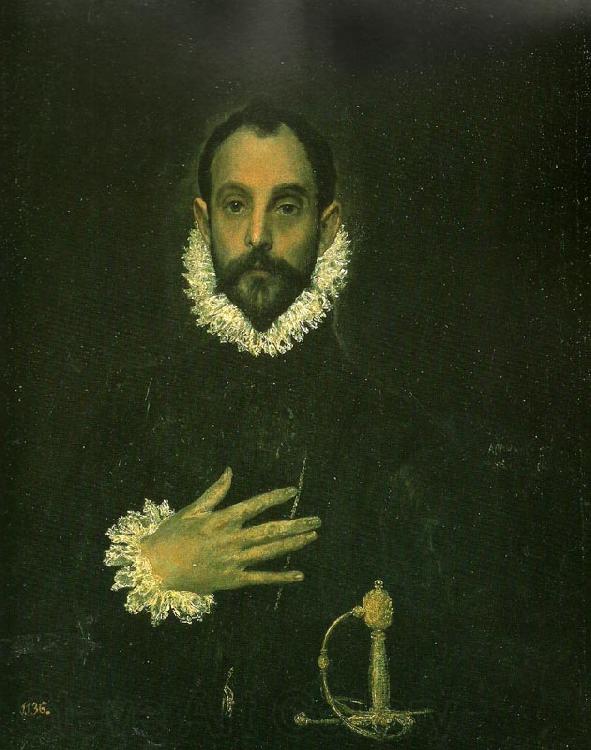 El Greco man with his hand on his breast France oil painting art
